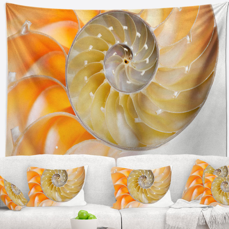 Tapisserie conautilusy isolated shell avec accessoires suspendus inclus, H 50 po x l 60 po