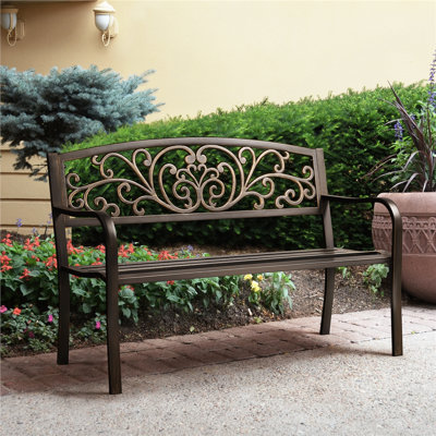 Antique Style  Metal Outdoor Bench