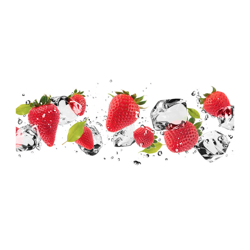 Strawberries and water 1 Piece Wall Art, 50cm H x 100cm W x 2cm D, Canvas