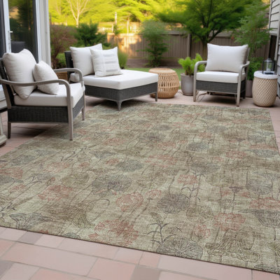 Tapis floral intérieur / extérieur lavable à la machine Kimberlin ACN2128