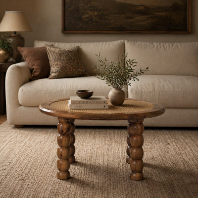 Table basse en rotin Spindle