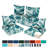 24 x 28 In Patio Furniture Cushions set of 4, Fade Resistant Outdoor Seat Cushions with 4 pairs of Ties, Deep Seat Cushion for Seat Patio Chairs, Rattan Furniture, Wicker Seating, outdoor Adirondack Chair,Green Leaves-123270795-123270798