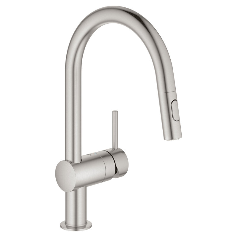 Minta® Pull Out Single Handle Kitchen Faucet, No Sensor, Steel