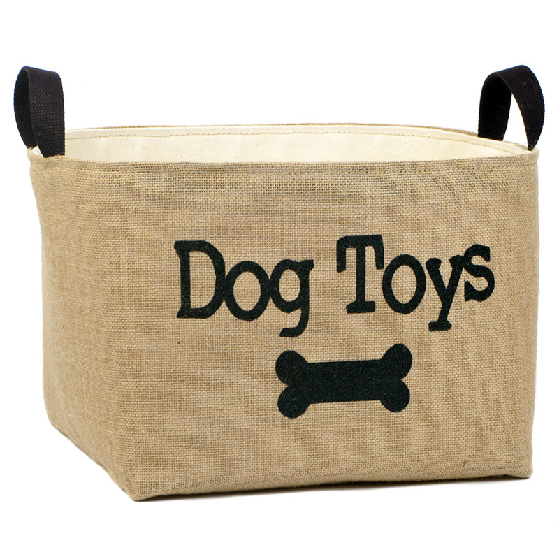 Panier de rangement en toile de jute «Dog Jouets»