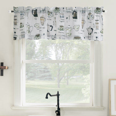 Sper Cotton Blend Semi-Sheer Rod Pocket Kitchen Curtain Valance