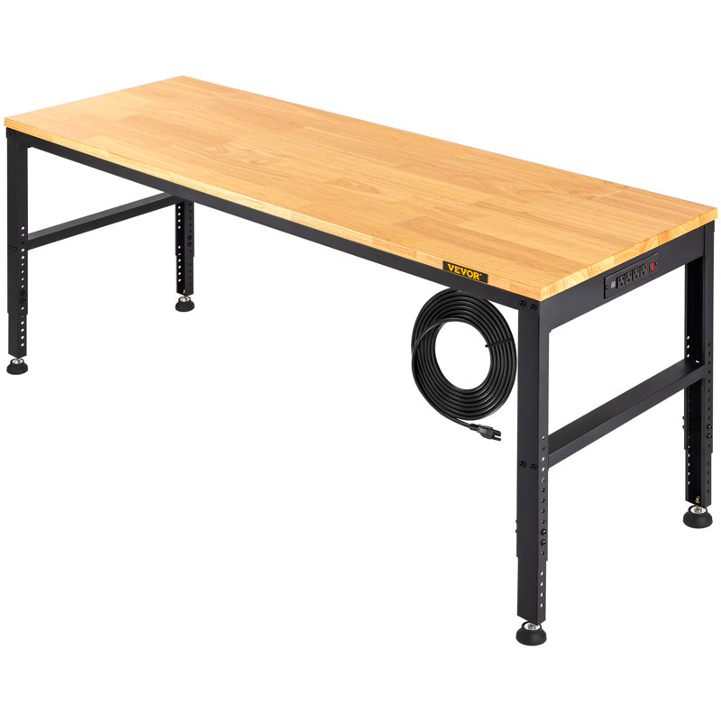 61'' W Wood Top Height-Adjustable Workbench