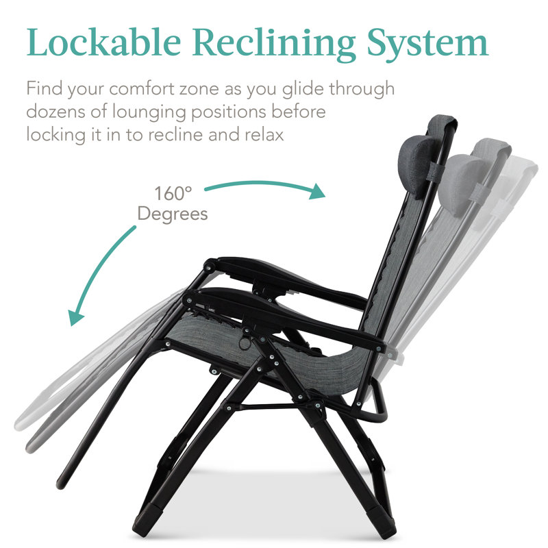 Rodriga Folding Zero Gravity Chair, Fossil Gray