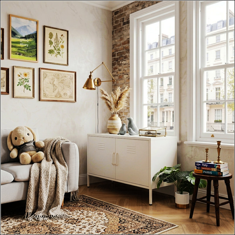 Armoire de rangement en métal durable et multifonctionnelle avec une construction en acier robuste et une conception compacte pour une organisation efficace