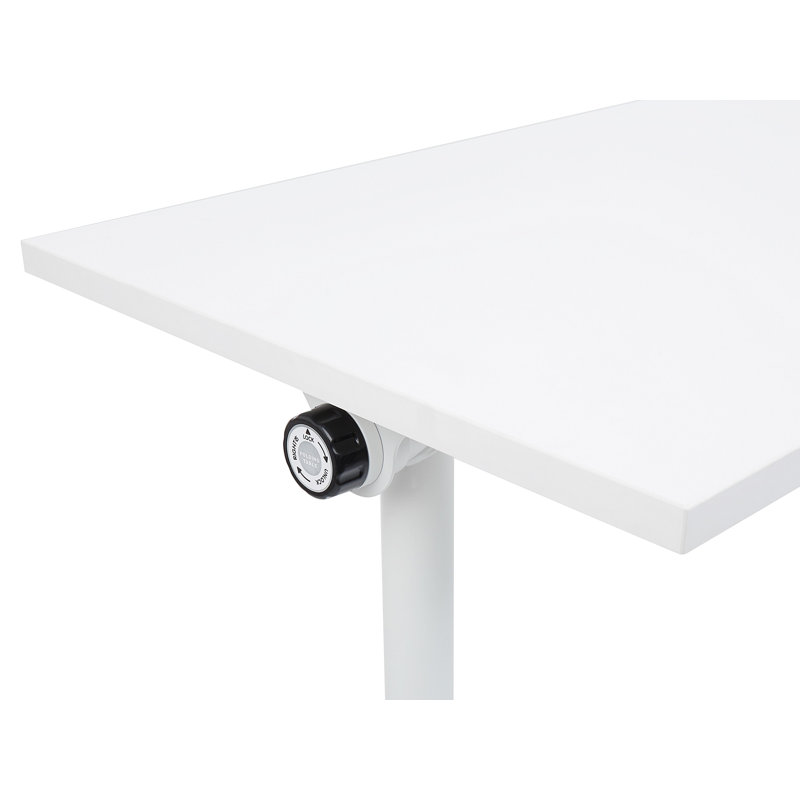 Yawen Metal Base Writing Desk, White/White, 120cm H x 60cm W