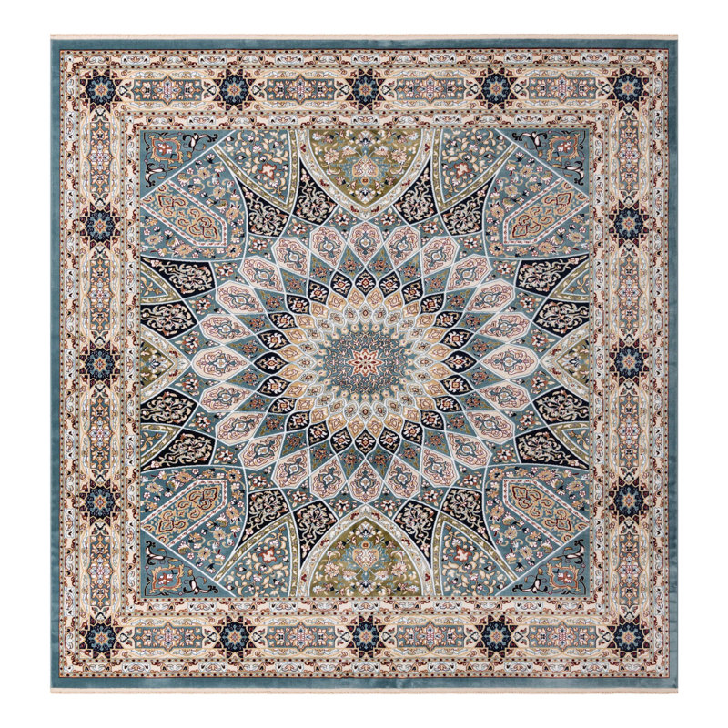 Tapis bleu Jackson Jackson, Carré 10 pi, Blue