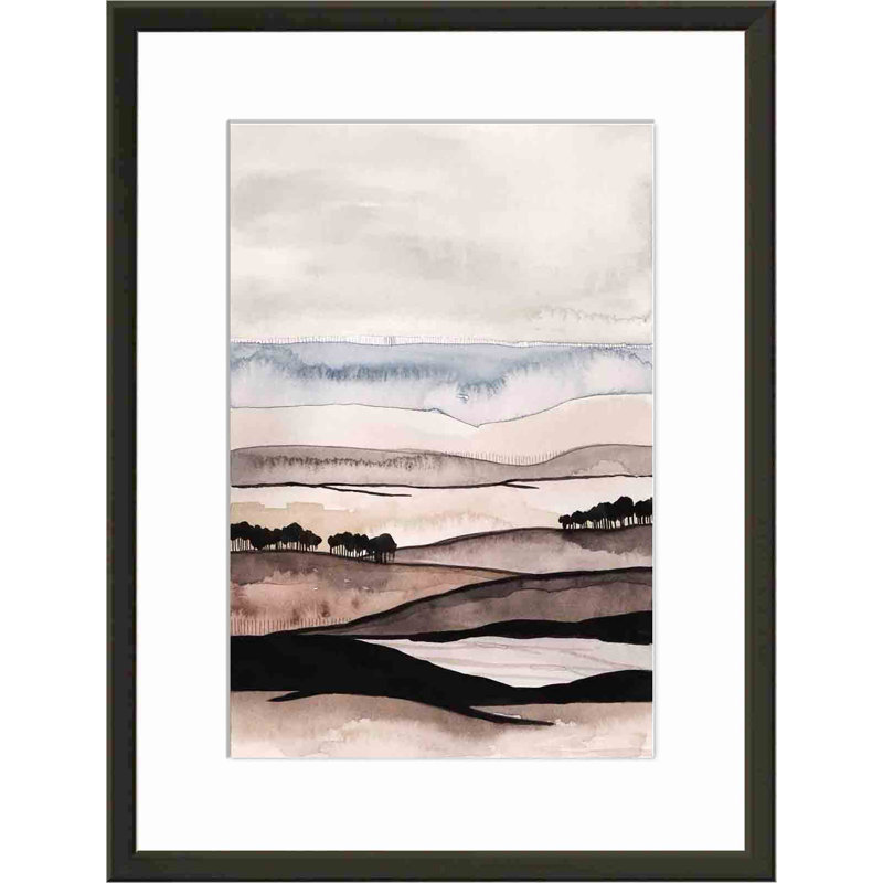 «Strata I» par Grace Popp - peinture encadrée, Noir, H 16,09 po x l 12,09 po x P 1,1 po