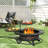 Wood Burning Fire Pit Table with Grill-1706483371