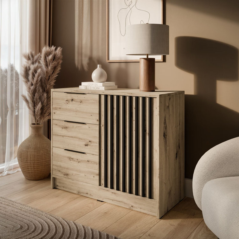105cm Sideboard, Artisan Oak/Black