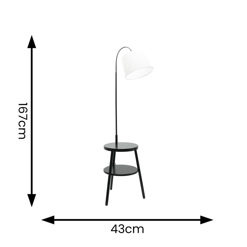 Lompico 167cm Traditional Floor Lamp, Black