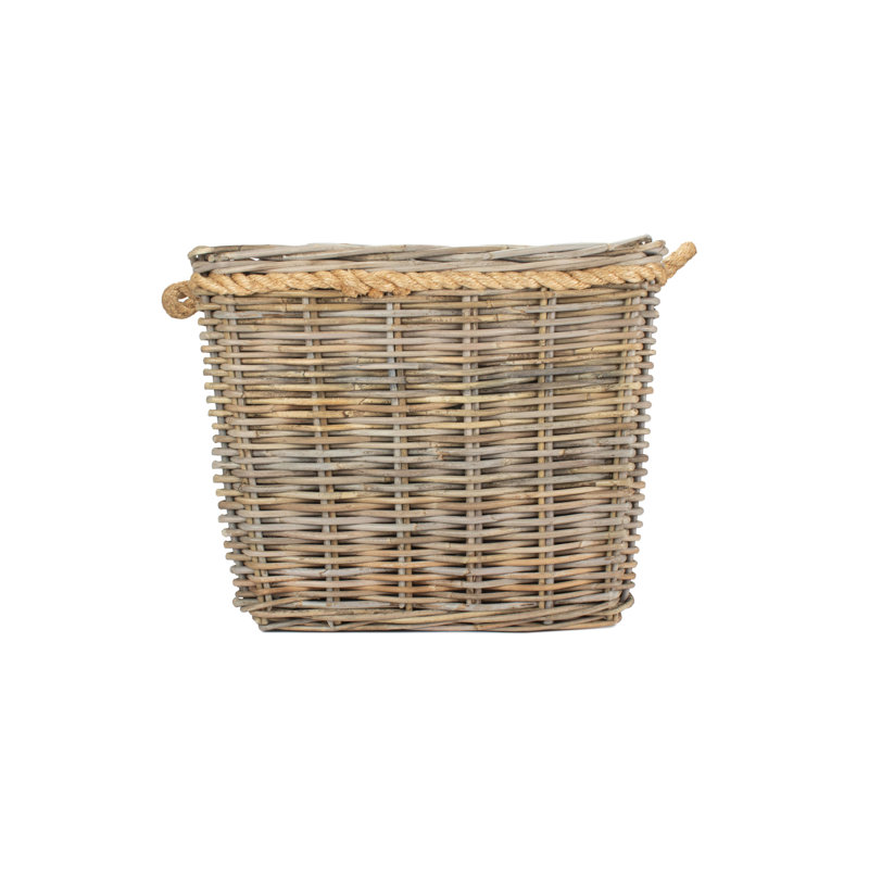  Wicker Tapered Rattan Planter with Lining, 45cm H x 54cm W x 54cm D