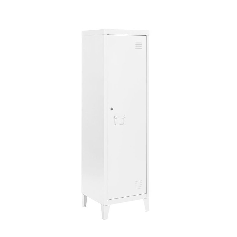 Metal, Mizintceva Locker Storage Cabinet Retro Industric Shoe Rack, White