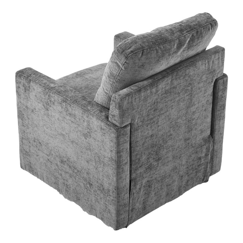 Upholstered Swivel Armchair with Footstool