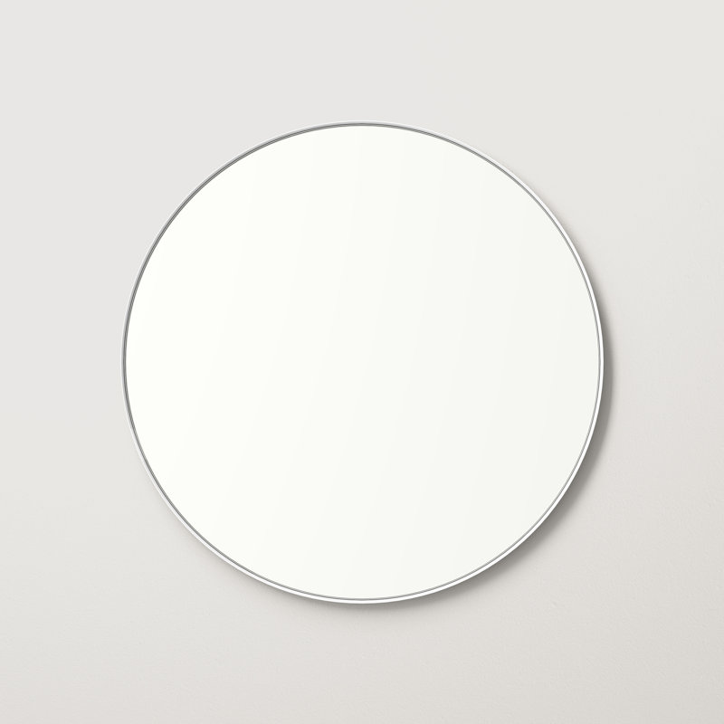 Cele Metal Flat Wall Mirror, 24" x 24", White