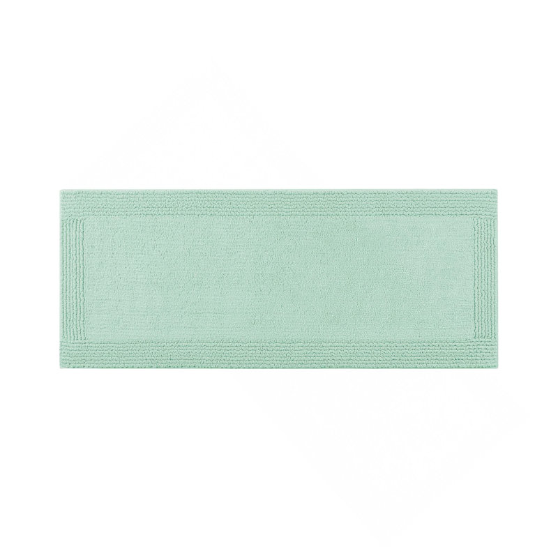 1 PCS 24X60" 100% Cotton Tufted 3000 GSM Reversible Bath Rug Green, Runner 2' x 5'