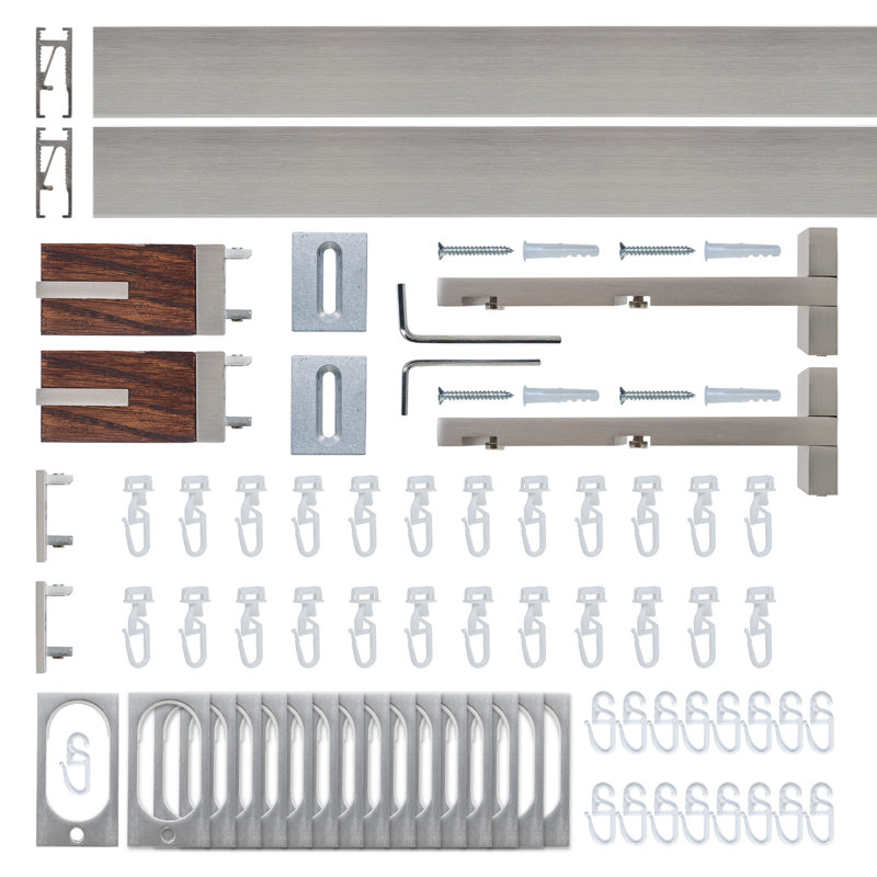 Curtain Track Set, 5cm H x 173cm W x 15.7cm D