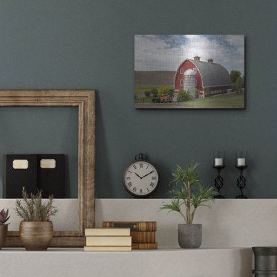  «Truck And Palouse Barn» par David Drost, art mural en métal, 16 po x 12 po