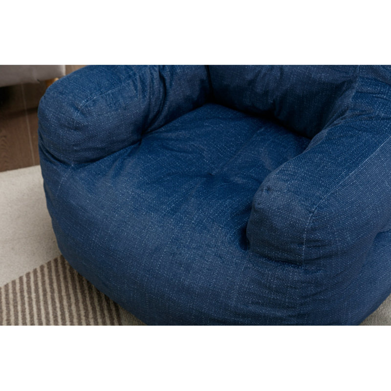 Fauteuil à billes en tissu, Mélange de coton bleu
