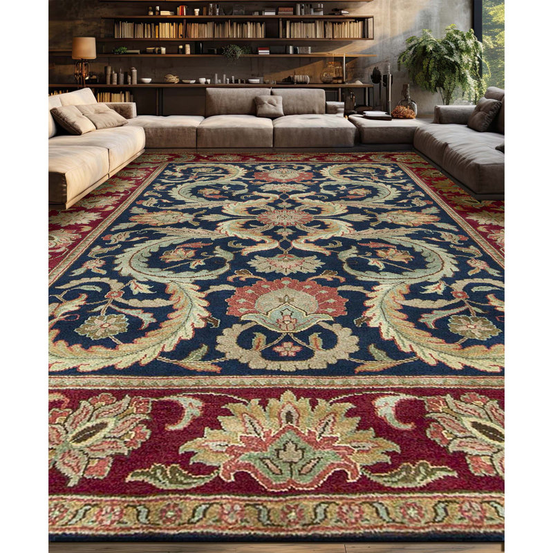 Hand Woven Wool Floral Area Rug