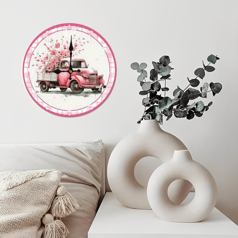 Horloge murale en bois 10 po, mouvement silencieux, à piles (piles AA non incluses), décor artistique, parfait pour les décorations