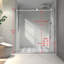 Une porte de douche fixe et une porte décalée sans cadre, grandes poulies 70 SM 304 SUS avec fonction de fermeture en douceur réglable, avec nettoyage facile et protection anti-déflagrante-117492612