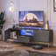Fluted TV Stand, Glossy Media Console with Wave Pattern Buffet Cabinet-114022293-101453523