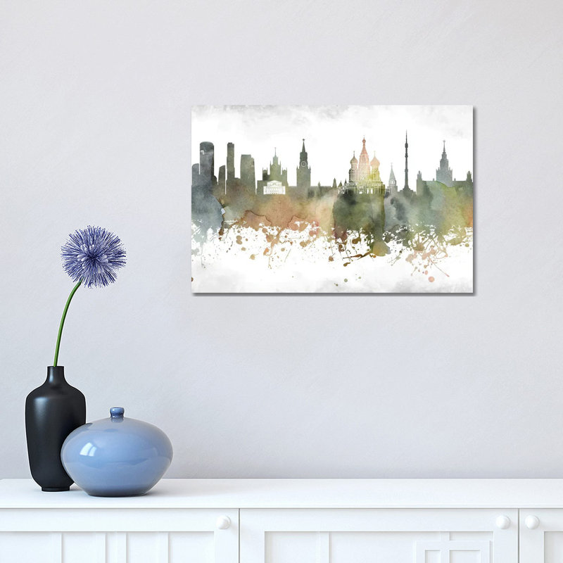 Moscow Skyline by WallDecorAddict - Wrapped Canvas Print, 30.48cm H x 45.72cm Wx 1.905cm D