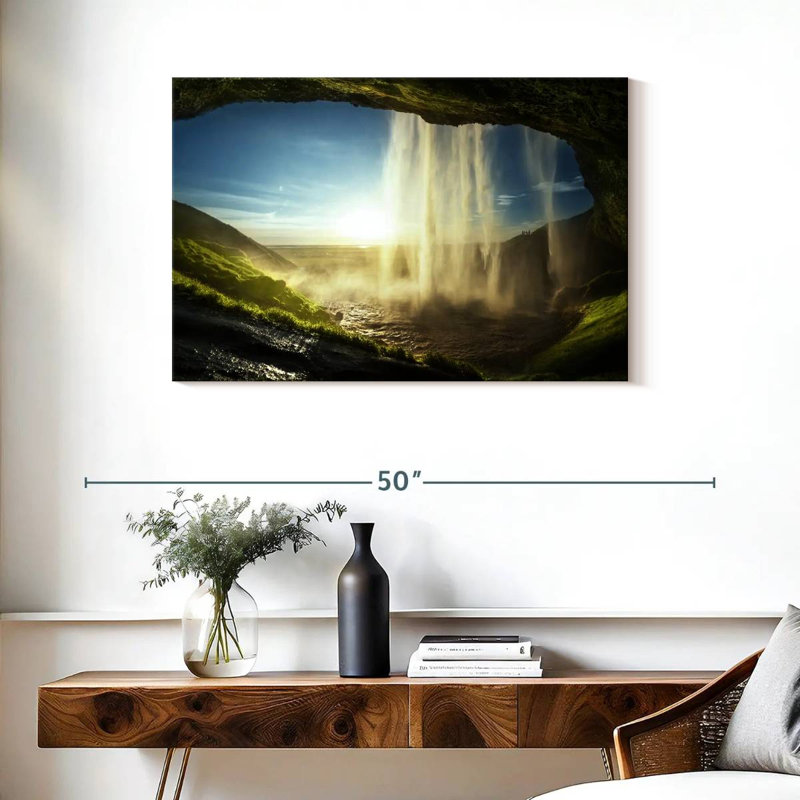 Alvord Seljalandfoss Waterfall Beauty, H 24 po x l 36 po