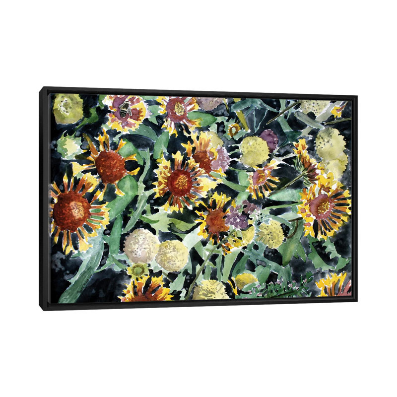 Fleurs de couverture indiennes par Derek McCrea - impression sur toile tendue, H 18 po x l 26 po x P 1,5 po, Pas de tapis