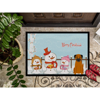 Tapis d'extérieur antidérapant Burlap Merry Christmas