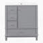 Meuble-lavabo 30 po avec lavabo, une porte avec tablette et trois tiroirs, porte à fermeture douce, gris-150455891