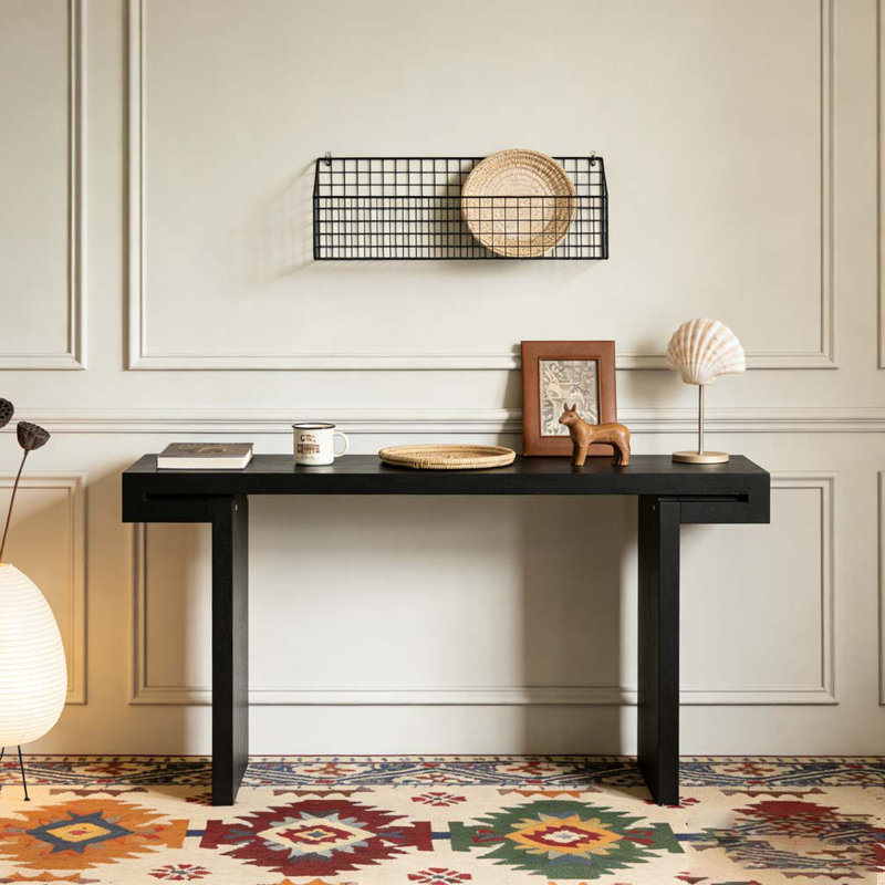 Table d'appoint Rustic Farmhouse Console, Noir