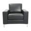 35,5 po Santos W Fauteuil droit gris avec accoudoirs carrés en similicuir (ensemble de 2)