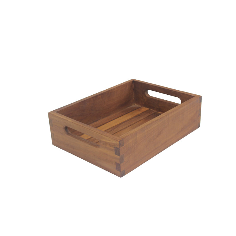 Plateau de rangement en teck Moa, Petit