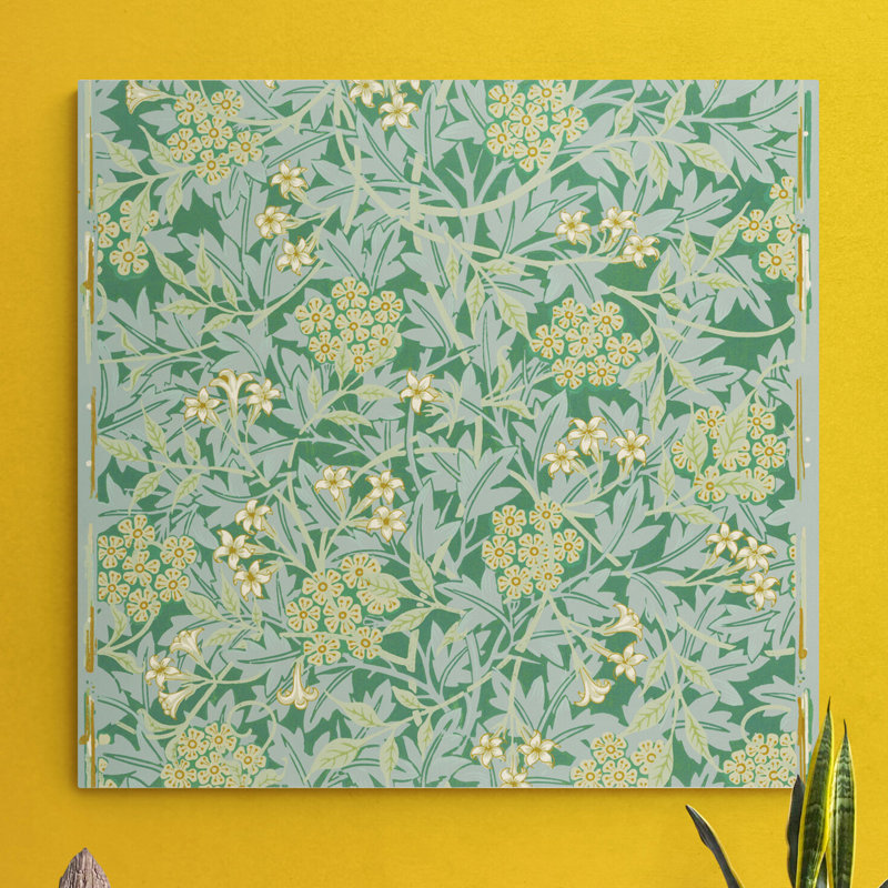 Jasmin - Green Pattern by William Morris - Wrapped Canvas Print, 97cm H x 97cm W