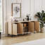 Buffet 62,9 pouces à flûte avec tablette ajustable et armoire courbée-1113670919