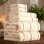 Lavish Home 6 Piece Bathroom Towels Set - 525GSM 100% Cotton Bathroom Essentials - 2 Bath Sheets, 2 Hand Towels, and 2 Wash Cloths for Bath, Shower, Gym, Spa, and Dorm Room (Beige)