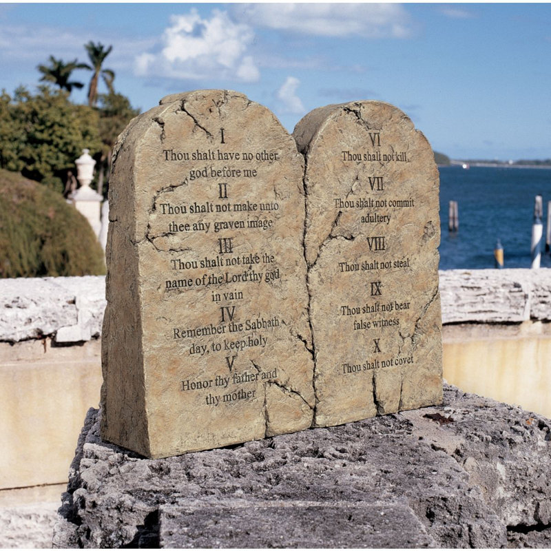Ten Commandments Garden Stone