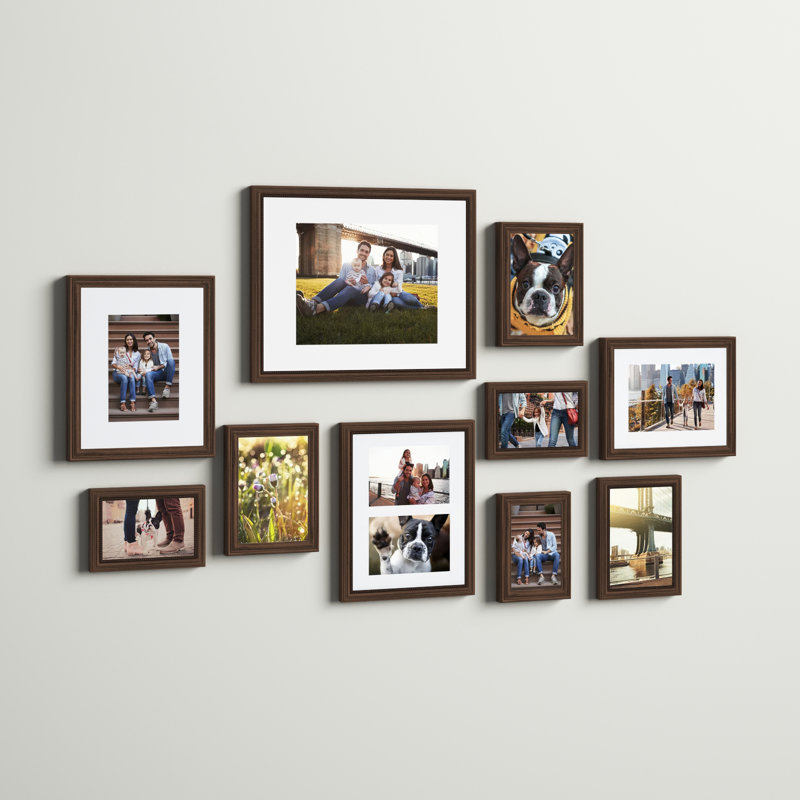 Augie Bronze Beveled Picture Frame with Mat