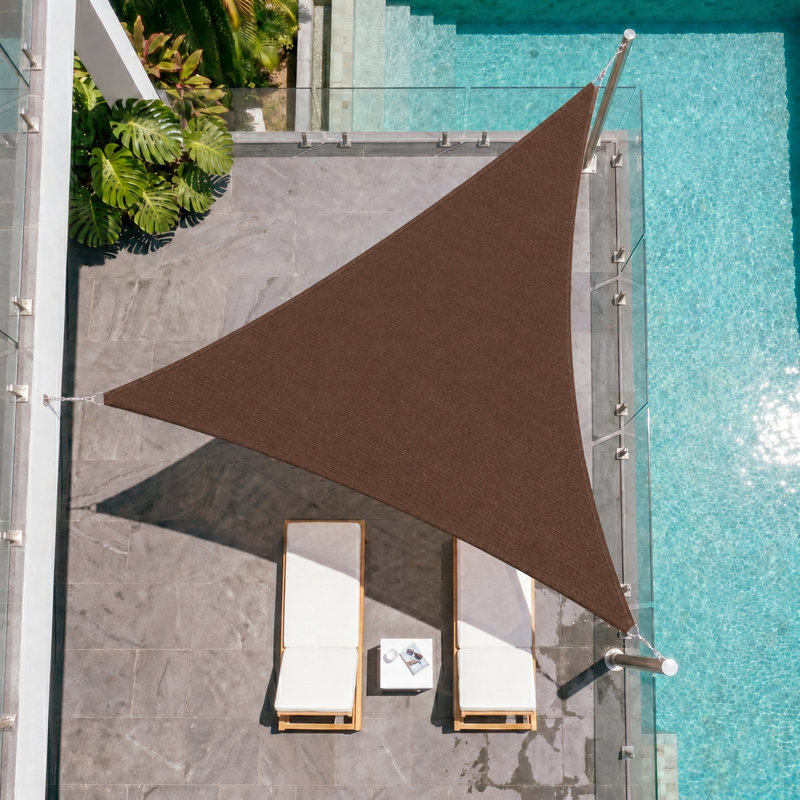 Voile d'ombrage avec corde Royal Shade, Brun, 16 pi x 16 pi x 22,6 pi