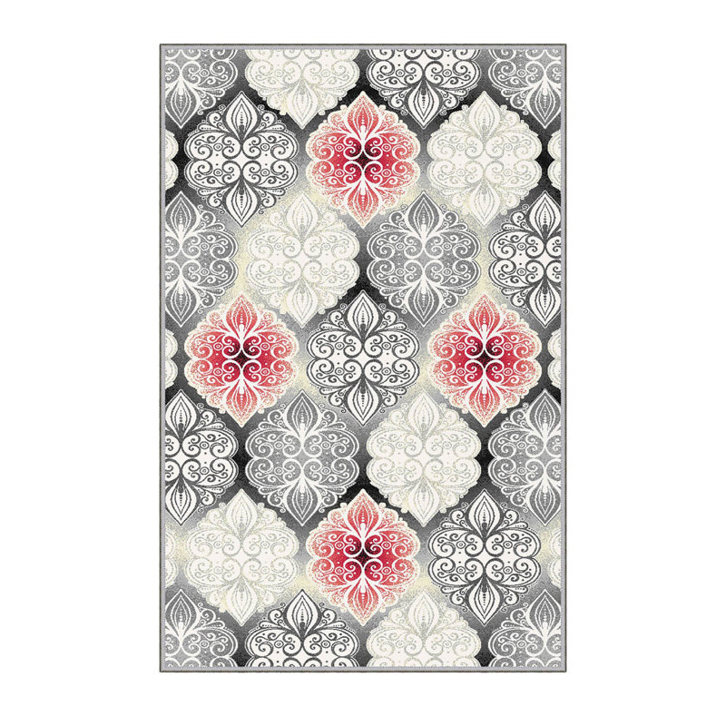 Soft Hall Carpet (2.6 x 4.9 ft), 100% Polyester, 0.3 in Pile Height | Antibacterial, Non-Slip Underside, 650 g/m² | Machine Washable, 3D Digital Print | Perfect for Living Room, Entryway & Bedroom Décor