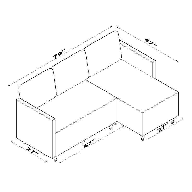 Canapé modulaire Aybuke, Gris