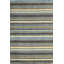 Blue Hand-Knotted Wool Horizon Stripe Geometric Modern Contemporary Carpet Rug-1086201955