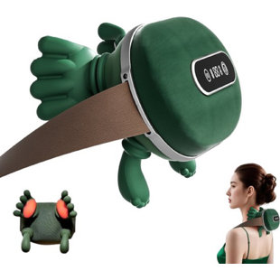 4d Shiatsu Massager With Heating & Infrared For Neck, Shoulder, Back, Arm And Leg - Wireless, Green, Led Display, Portable Massage Pad