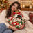 Printed Design - Not Textured Christmas Ornament with Cat And Snowman Shaped Throw Pillow Festive Holiday Decorative Cushion for Cozy Bedroom Sofa Christmas Decor 2D Flat Printing Shaped Stuffed Throw Pillow 55cm-138212454