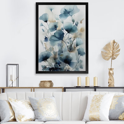 «Blue Leaf Foliage And Flowers I», reproduction sur toile